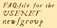 Image with text 'FAQ-file for the USENET newsgroup' with a font and background reminiscent of the First Folio